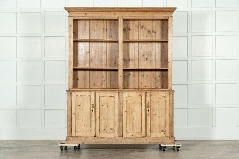 Large 19thc English Pine Bookcase / Dresser