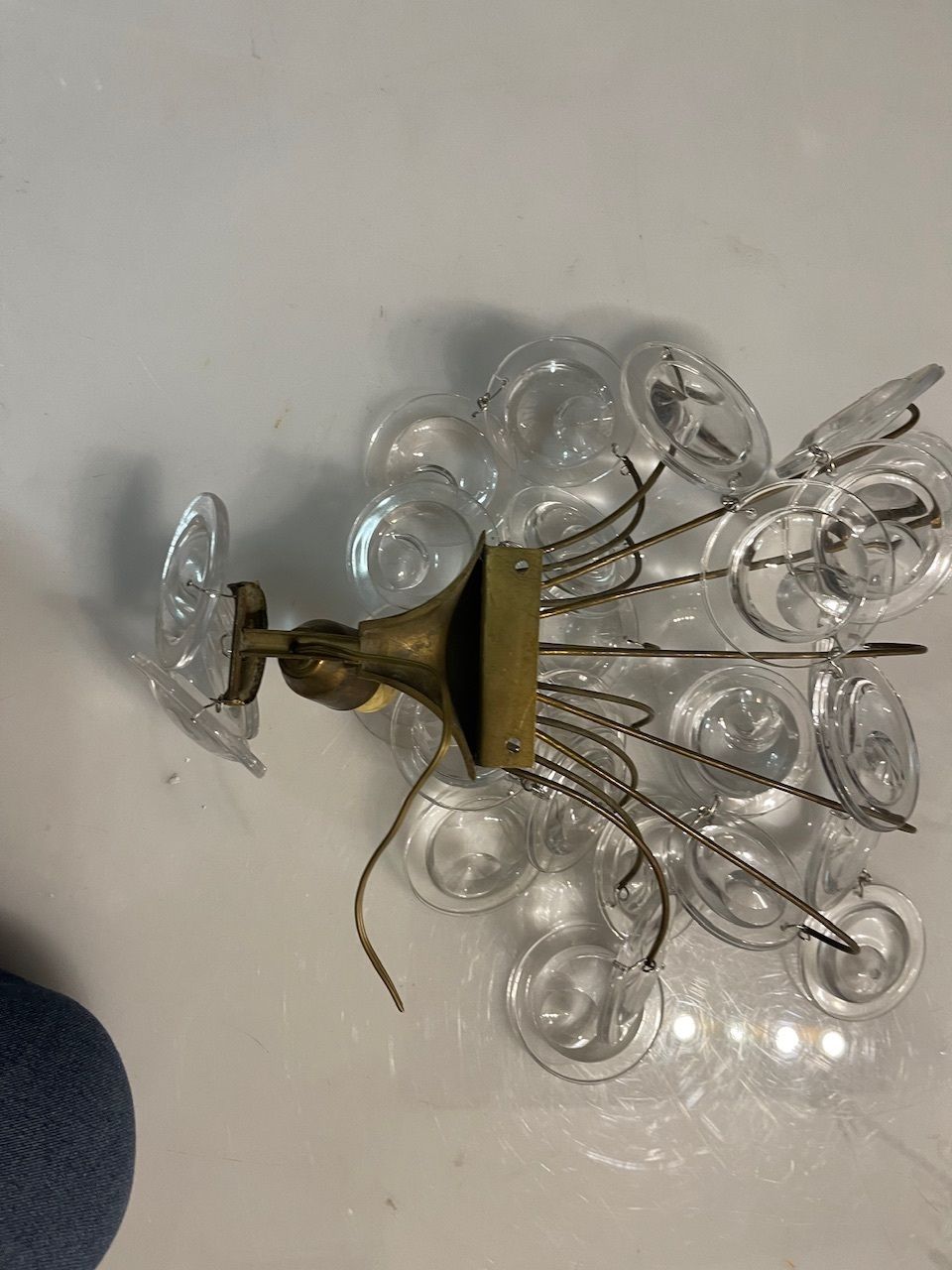 Italian Vintage Glass Disc Sconces Set Of 2 photo Lighting