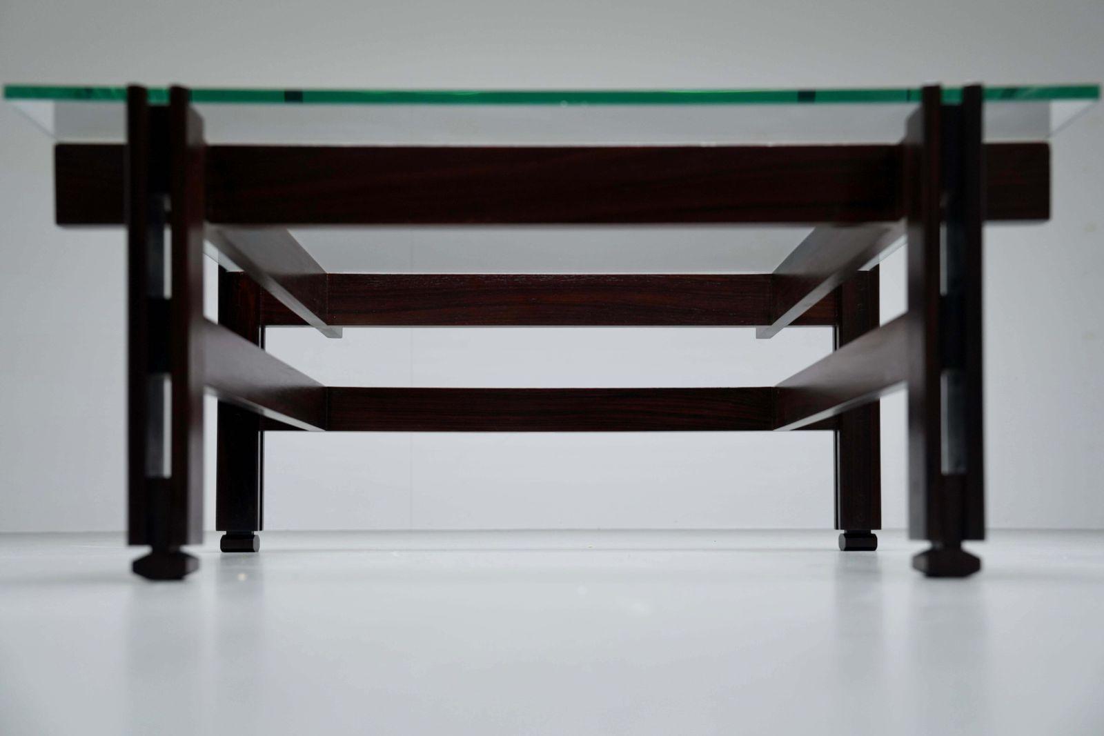 Ico Parisi Coffee Table In Glass And Wood For Cassina, Italy, 1962 photo vintage