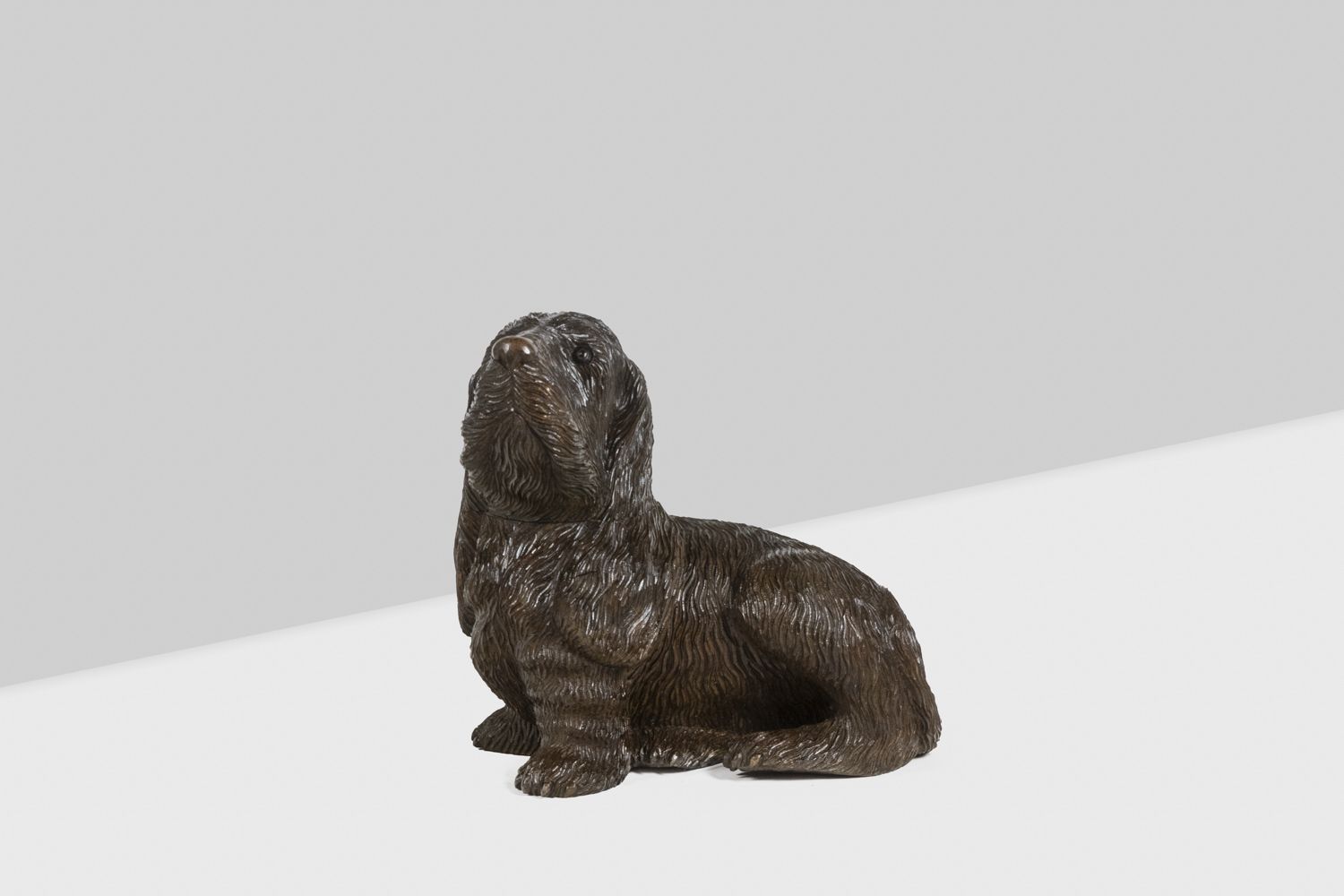 Carved Basswood Dog, Black Forest Style. Circa 1900 photo furniture