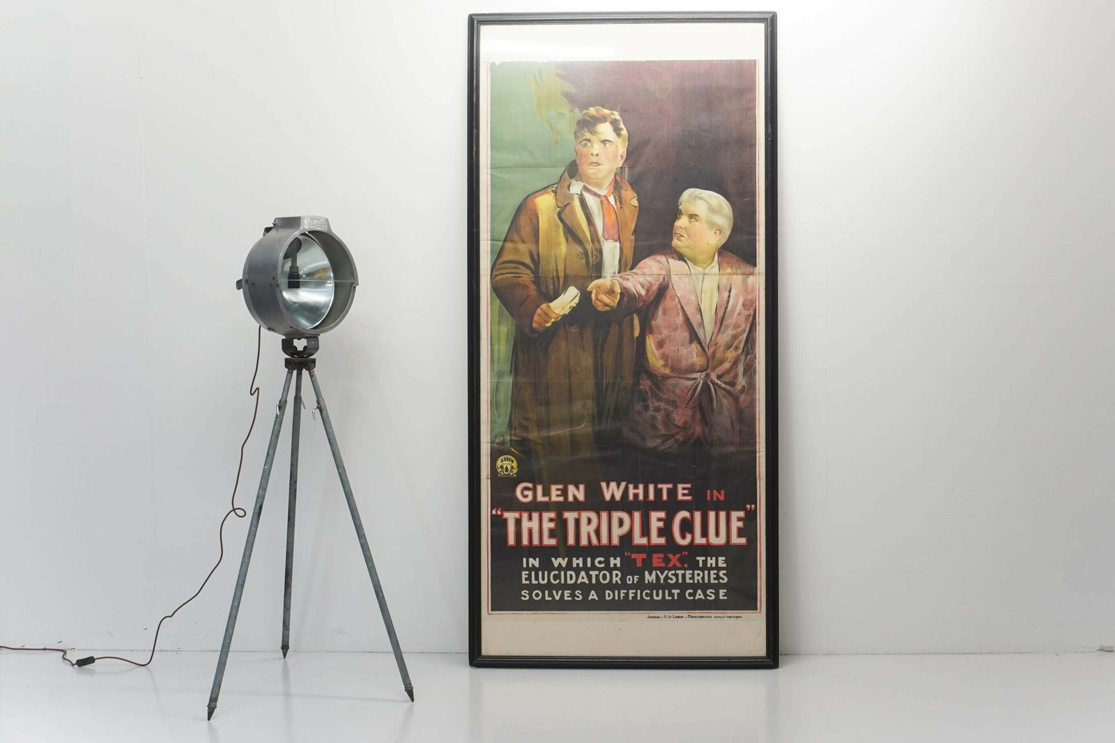 Glen White In 'The Triple Clue' Original 1920 Film Poster
