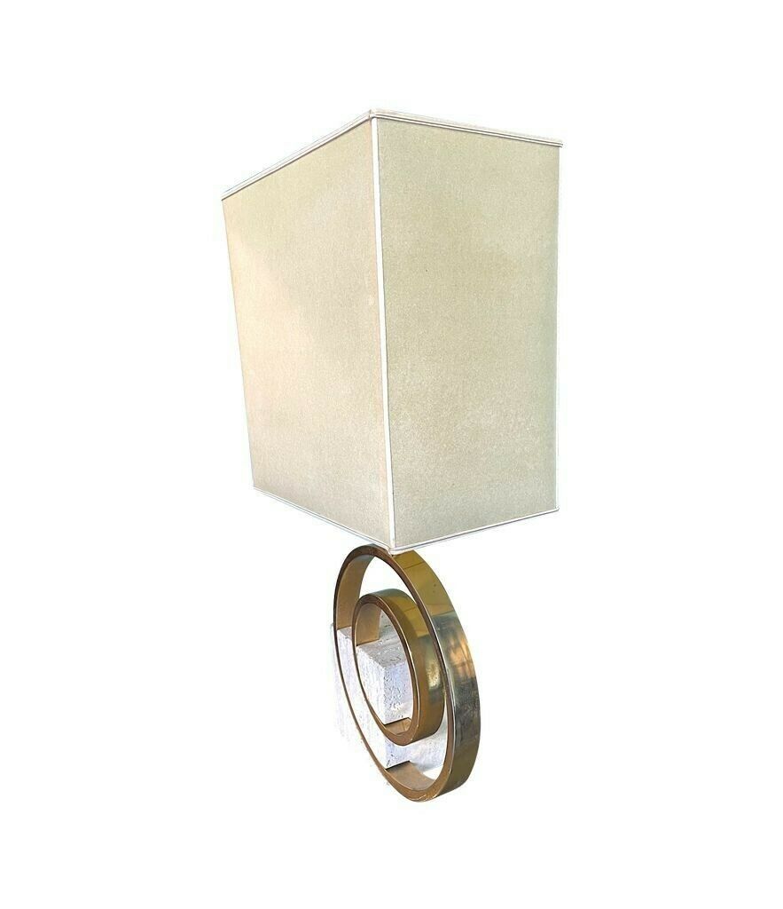 An Italian 1970s Sculptural Travertine And Brass Lamp By Giovanni Banci photo buy