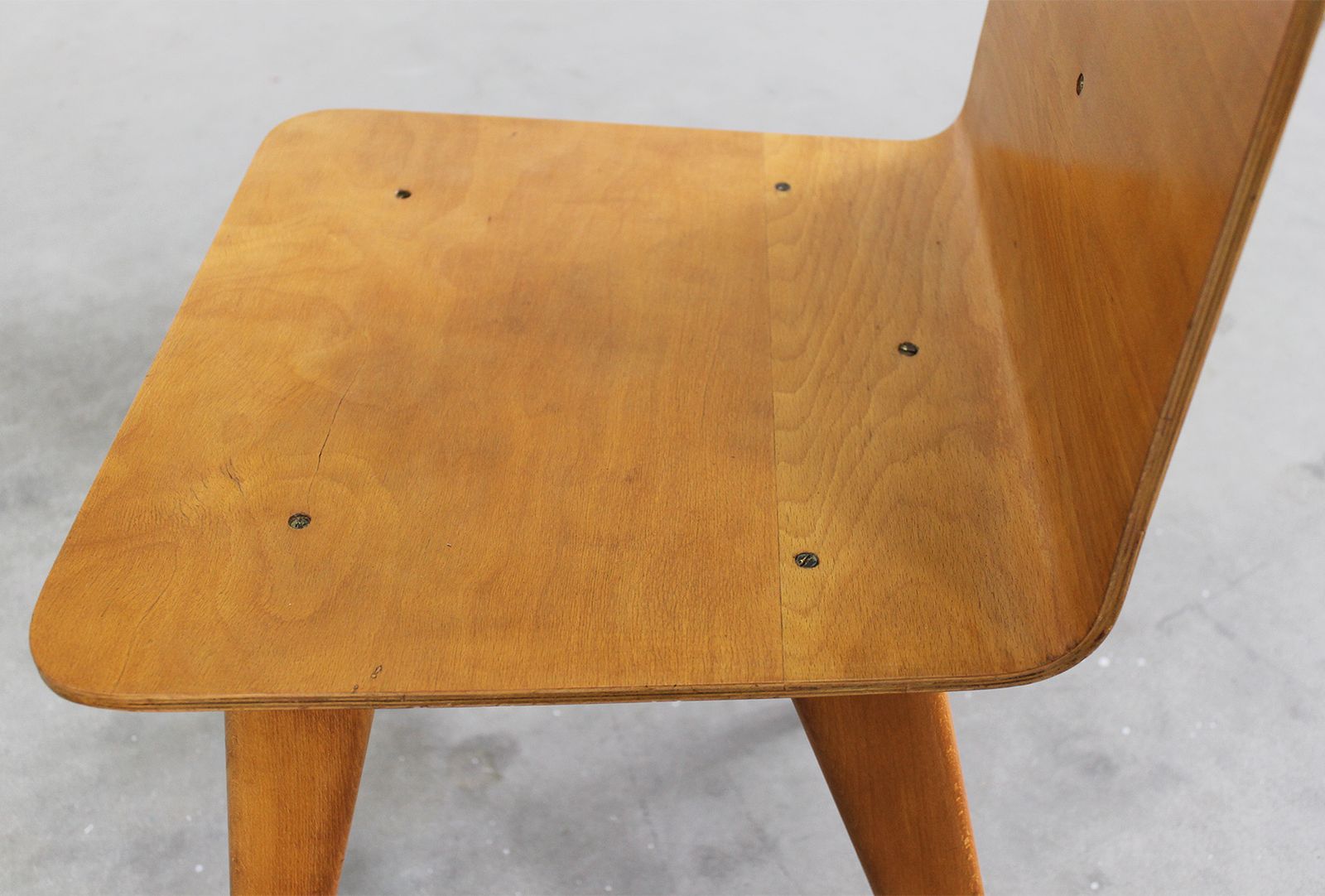 5192.0 Sineo Gemignani Set Of Six Chairs In Curved Wood Italian Manufacture 1940s photo
