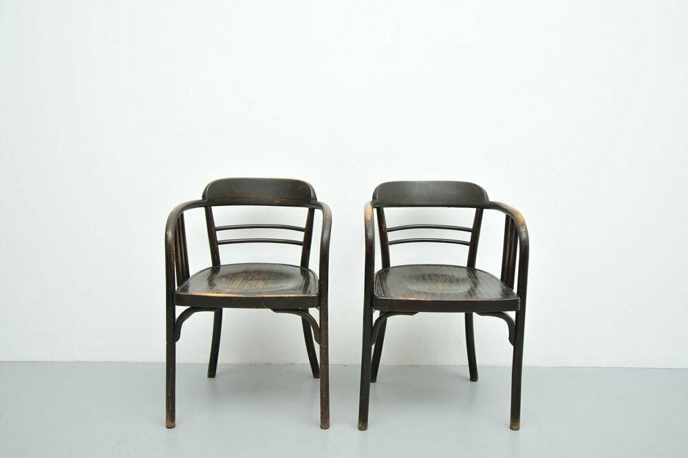 Model 6093 Chairs In Beech By Jacob & Josef Kohn, Vienna, Austria, 1890s, Set Of 2