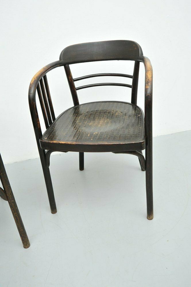 Model 6093 Chairs In Beech By Jacob & Josef Kohn, Vienna, Austria, 1890s, Set Of 2 photo for sale