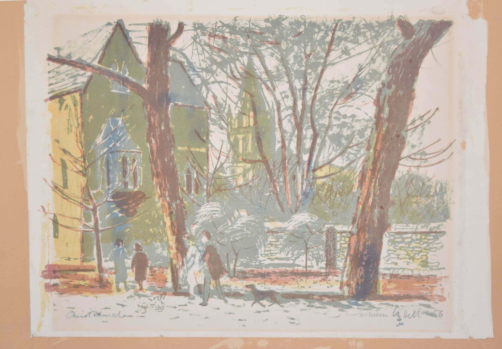 Edwin La Dell Christ Church Meadows, Oxford Lithograph By Edwin La Dell photo buy