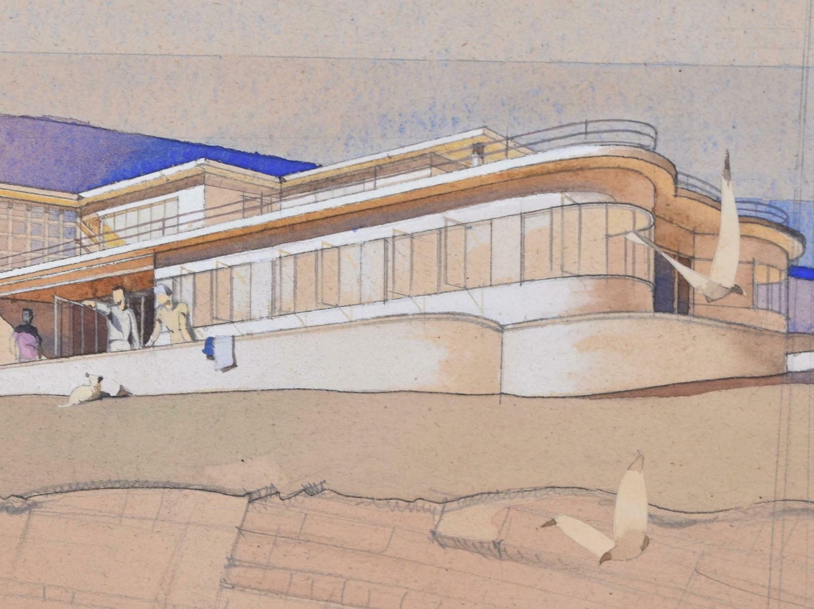 Edward Maufe Architectural Design For House On Round Island, Poole Harbour By Edward Maufe photo for sale
