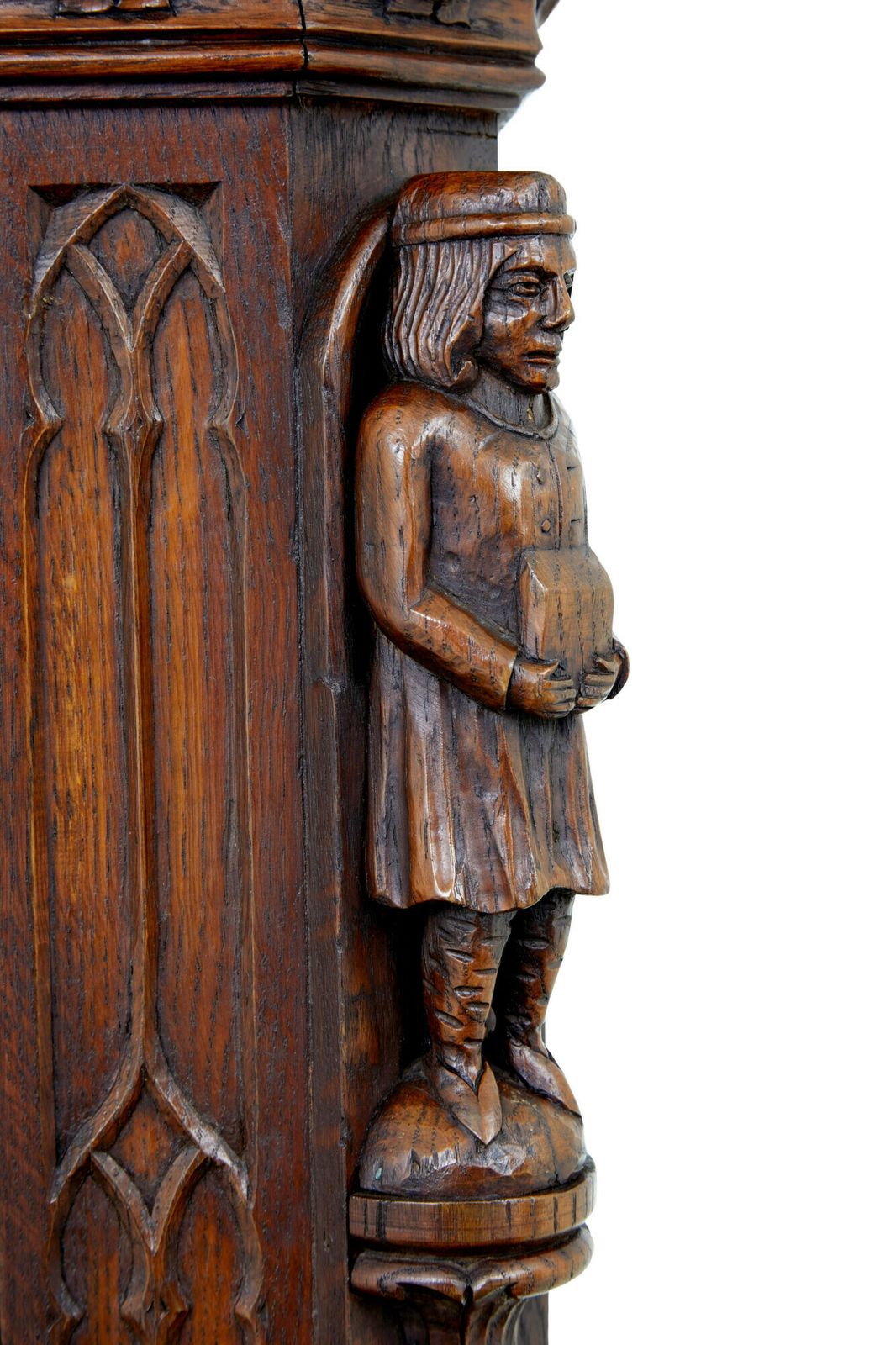 Early 20th Century Carved Oak Renaissance Revival Cupboard photo vintage