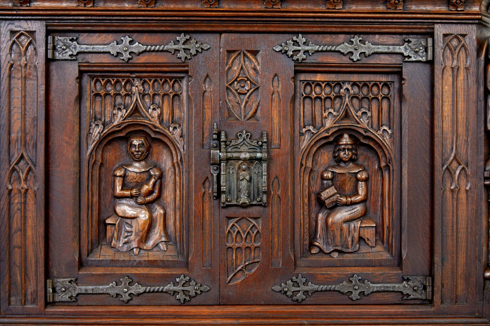 photo furniture Early 20th Century Carved Oak Renaissance Revival Cupboard
