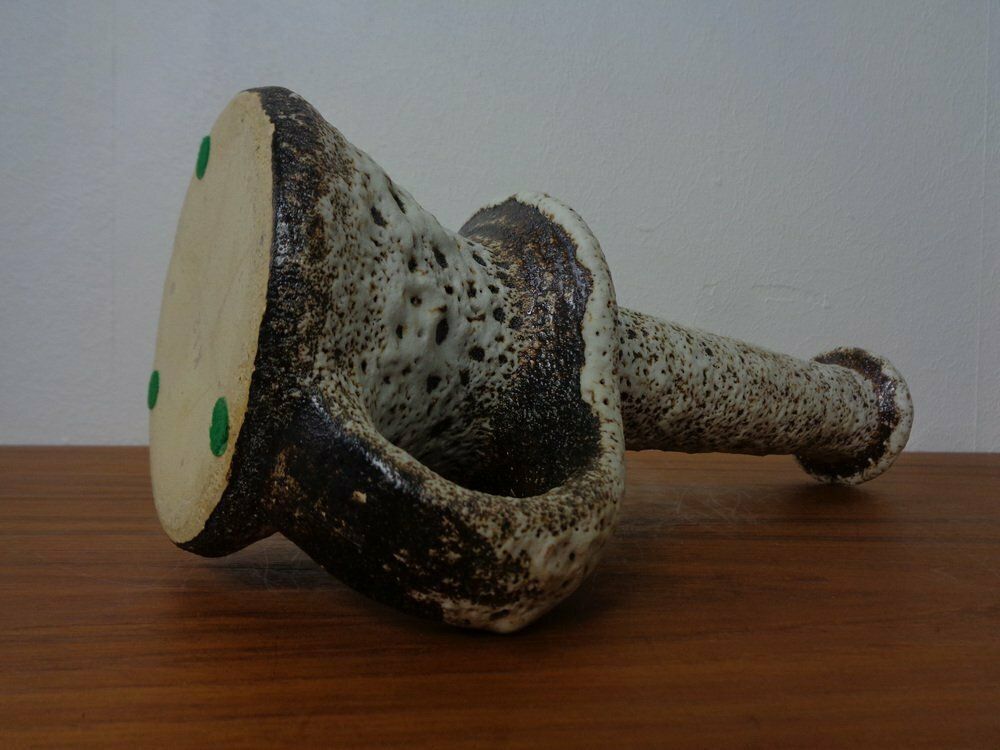 Home Decor Dutch Studio Ceramic Lava Vase With Handle By Marius & Hugo Van Woerden For Vest, 1970s photo