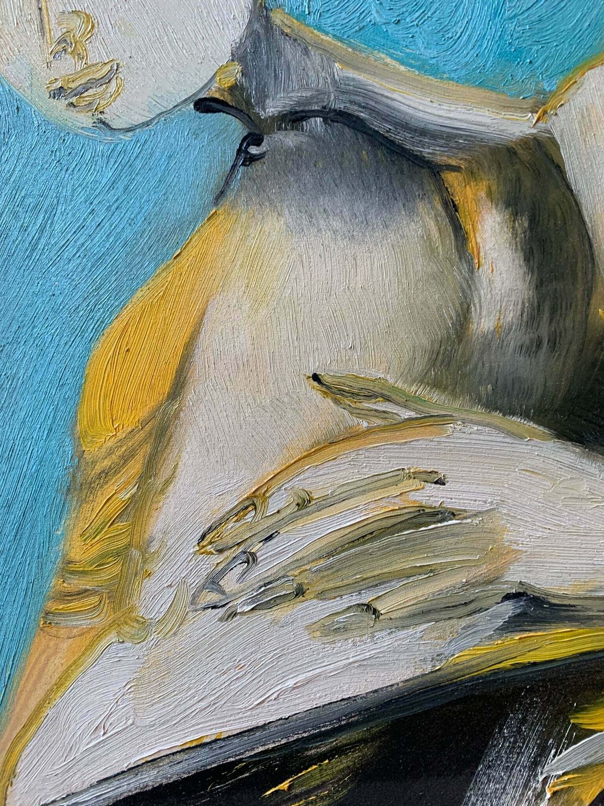Oil Painting On Canvas By Remo Brindisi Of Maternity From 1970s photo Art
