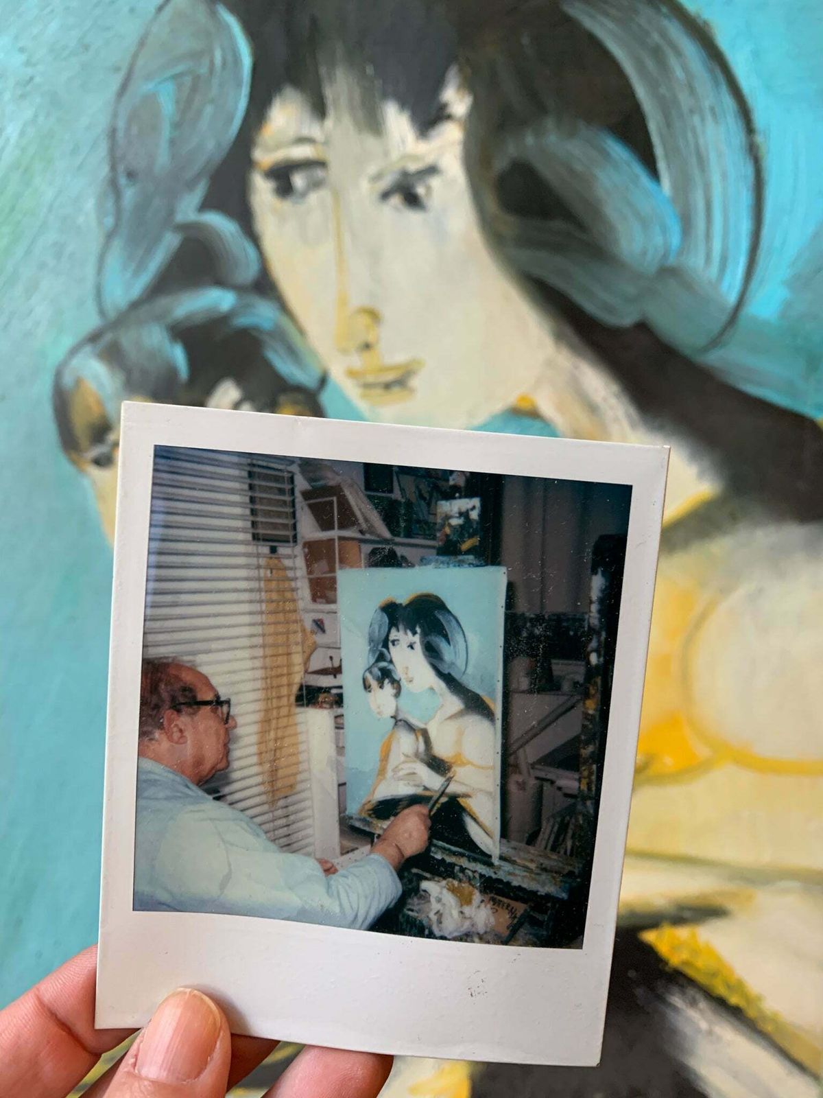 Oil Painting On Canvas By Remo Brindisi Of Maternity From 1970s photo vinterior