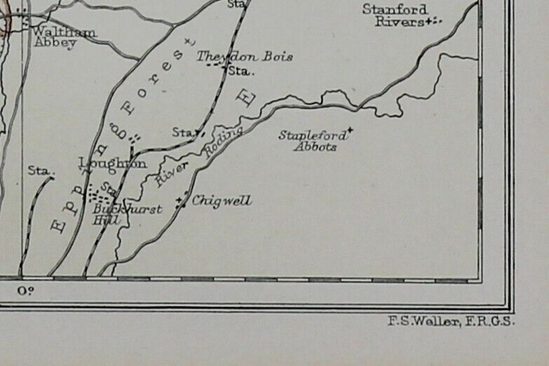 Map Of Hertfordshire By F. S. Waller photo for sale