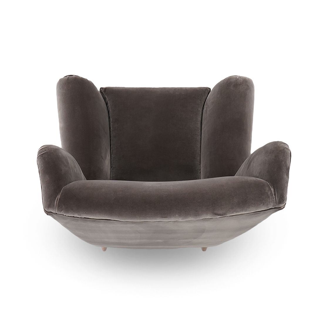 Pair Of Gray Velvet Armchairs, 1950s photo vinterior