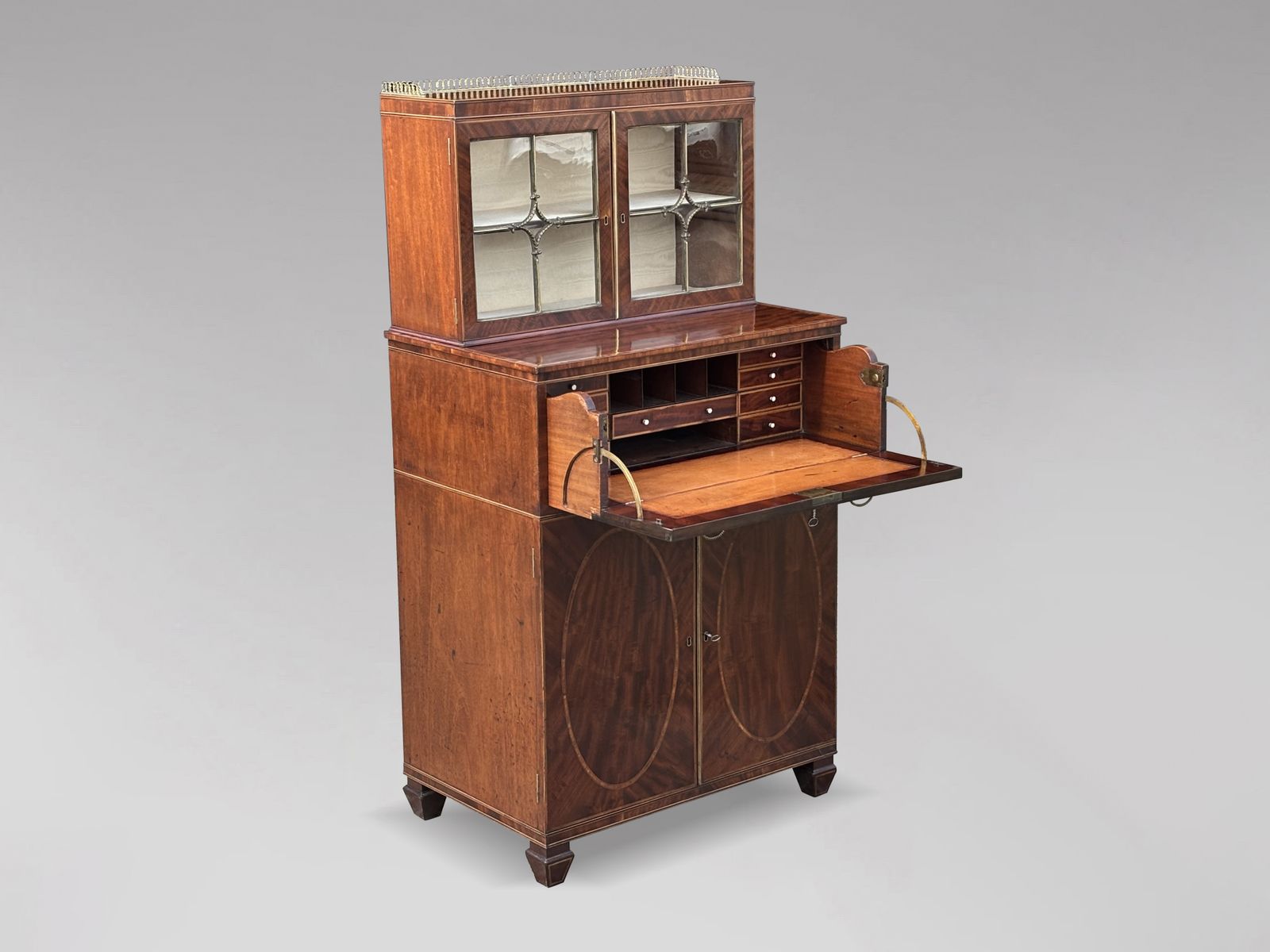 Early 19th Century Regency Period Mahogany Secretaire Bookcase