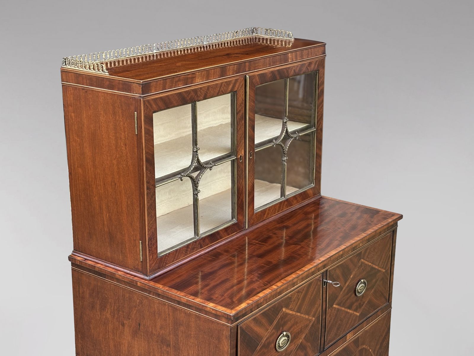 Early 19th Century Regency Period Mahogany Secretaire Bookcase photo Furniture