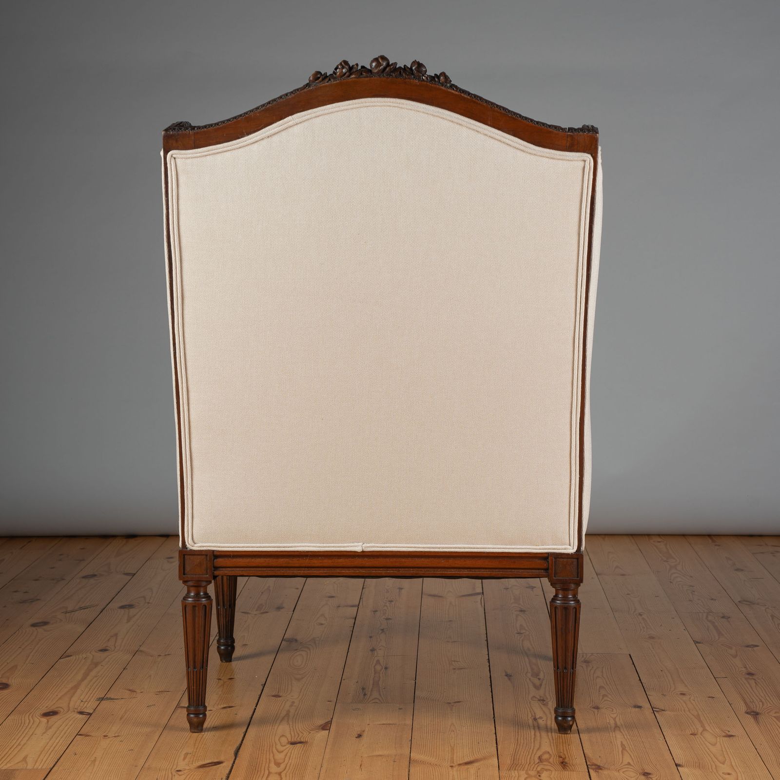Large 19th Century French Carved Walnut Bergere Upholstered Armchair photo 1700.0