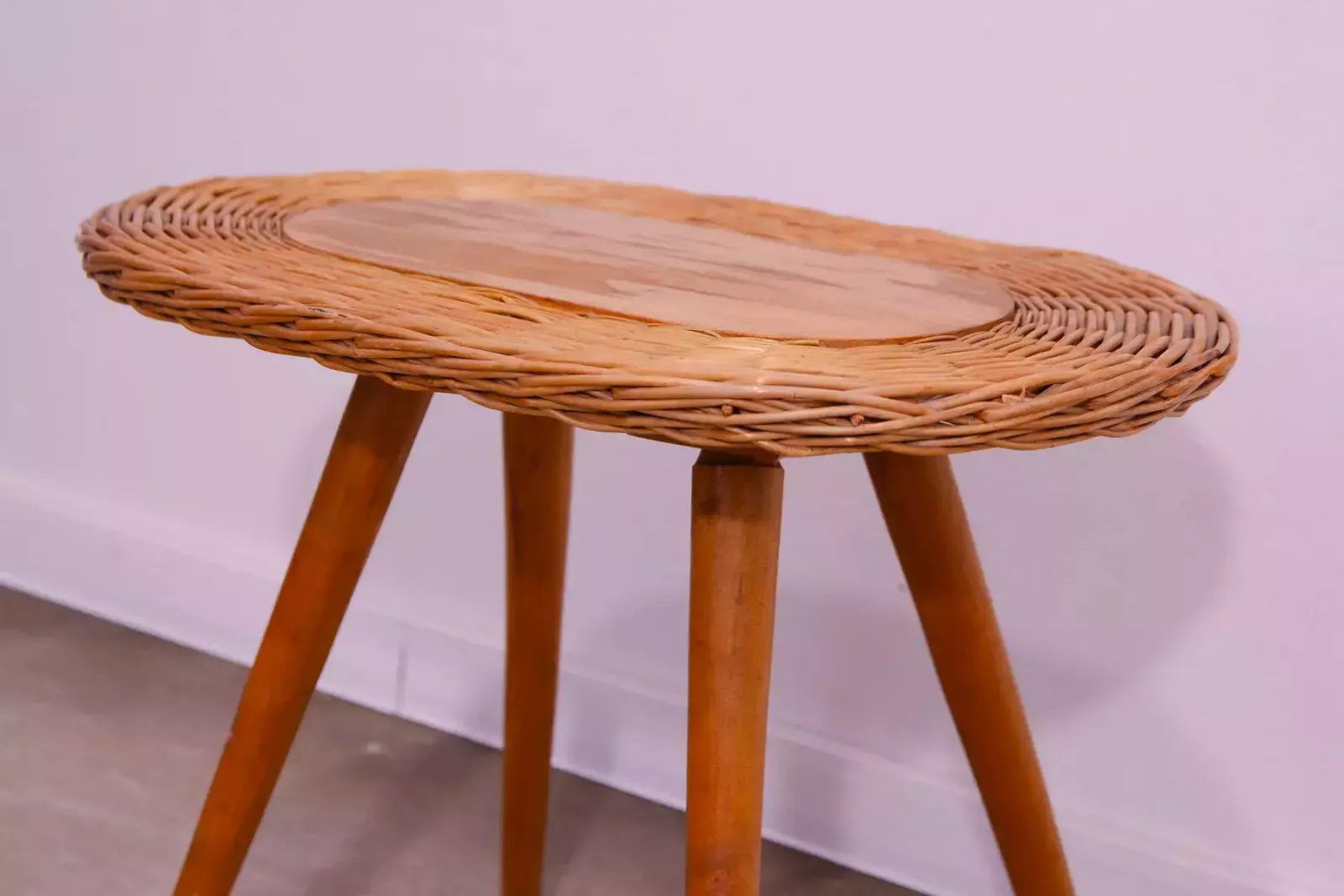 Mid Century Rattan Stool By Jan Kalous For úluv, 1960´S, Czechoslovakia photo 148.0