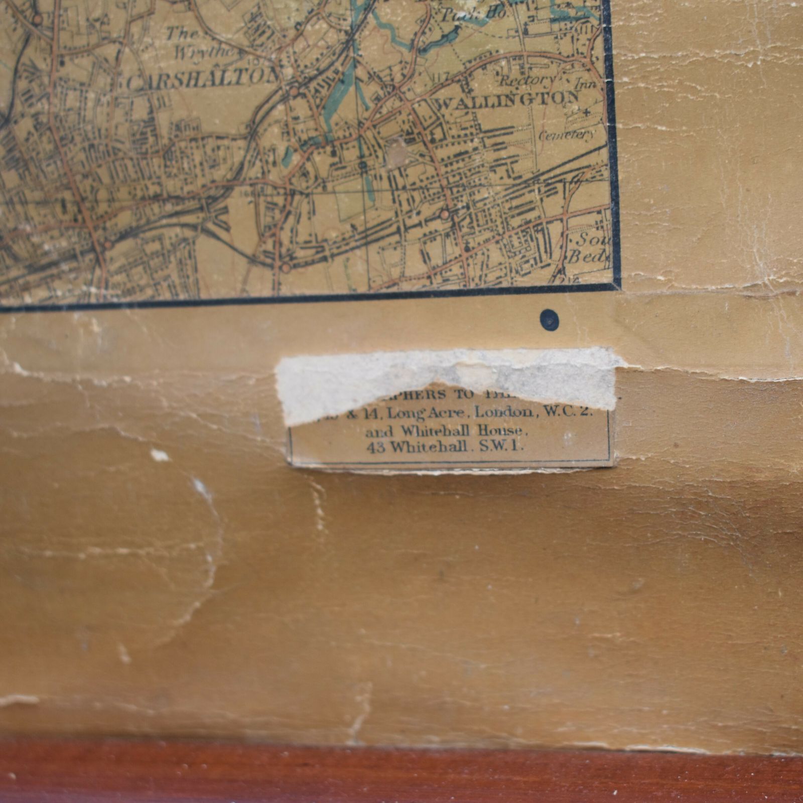 photo furniture Antique Hertordshire Chiltern Watford North London Linen Backed Wall Hanging Map