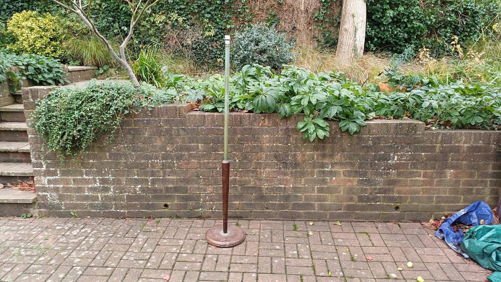 Classic Conical Shape Art Deco Chrome And Wooden Standard Lamp For Restoration.