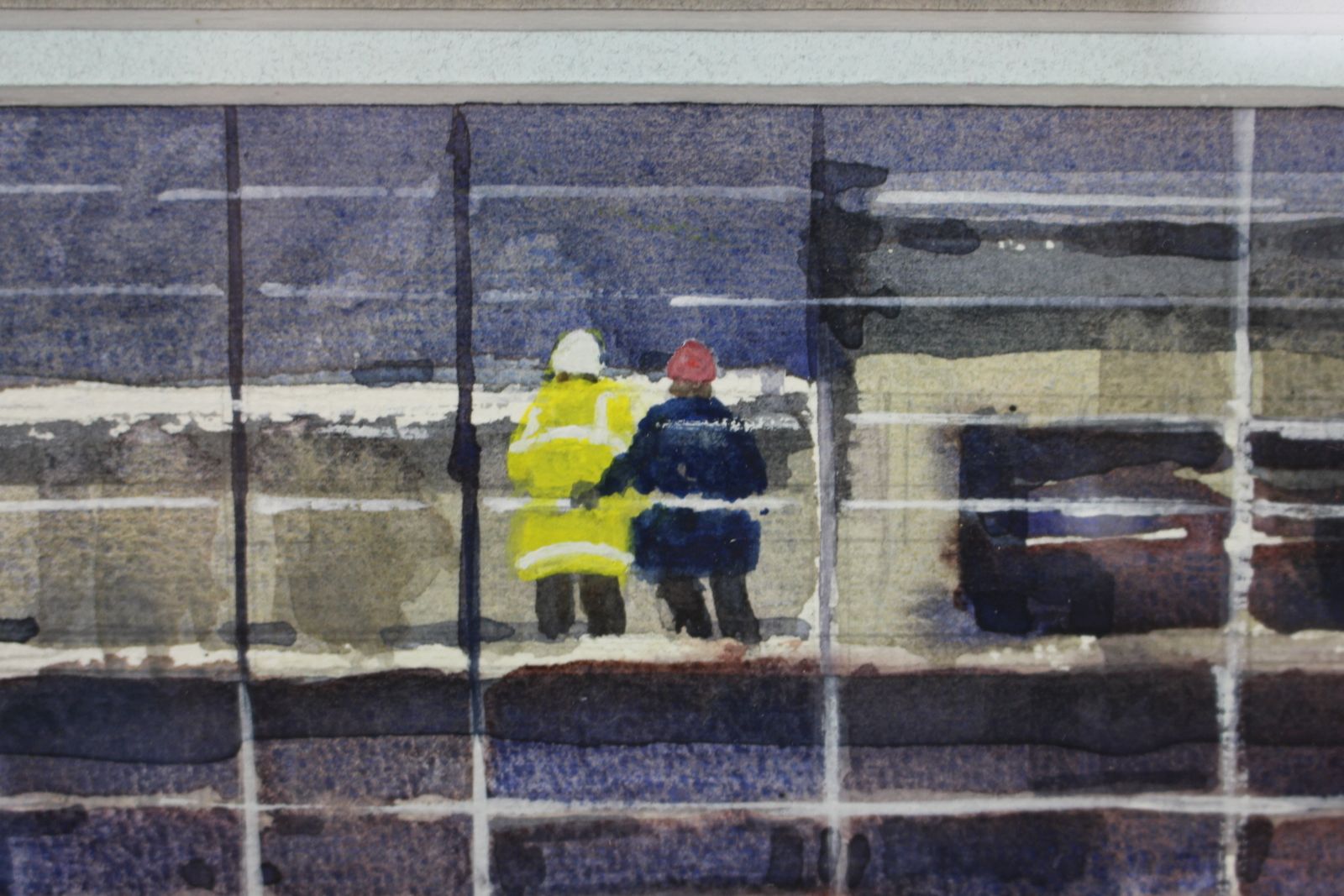 Tom Dack Watercolour ” Dust Sheets ” , North East Artist Born 1933 photo furniture