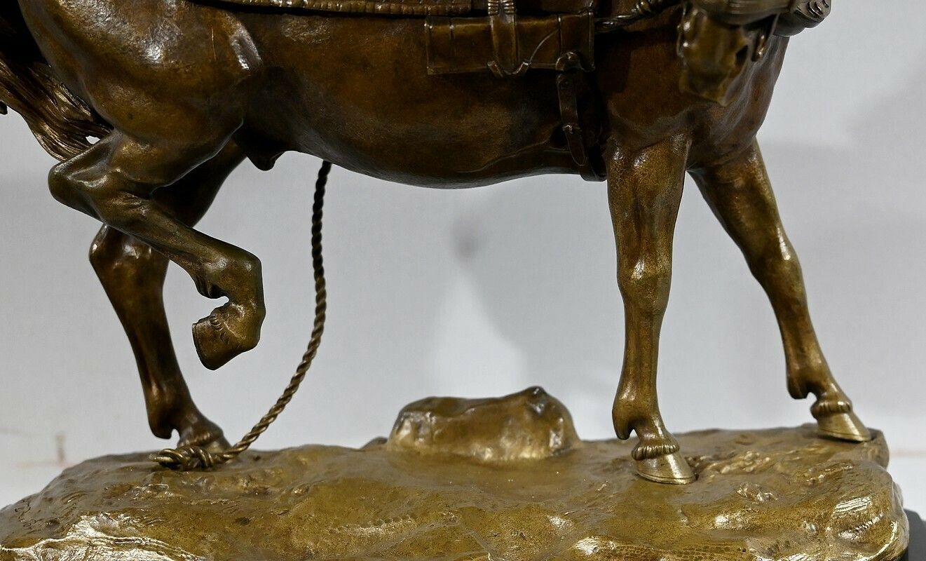 Art Important Bronze “The Draft Horse” By T. Gechter – 1841 photo
