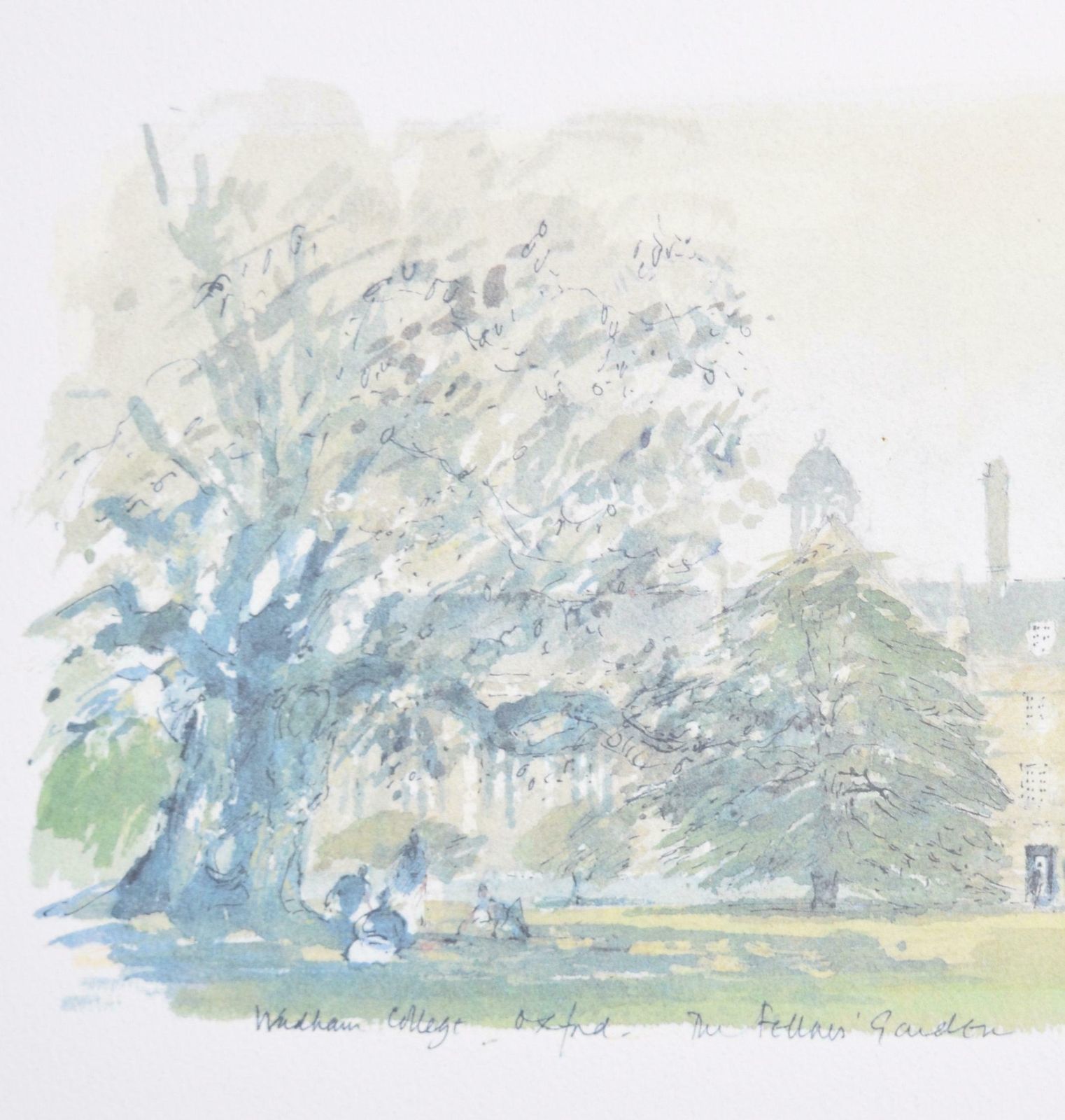 Hugh Casson Wadham College, Oxford Lithograph By Hugh Casson 1989 photo furniture