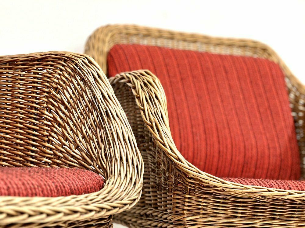 Rattan Lounge Chairs, 1960s, Set Of 2 photo buy