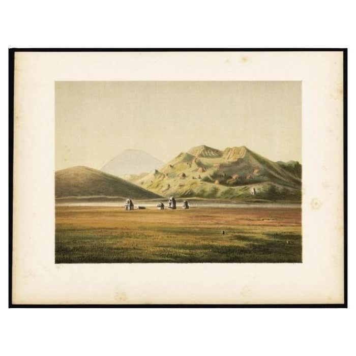 Antique Print Of Siva Temples (Java), Near Gunung Pangerang, Java, 1888