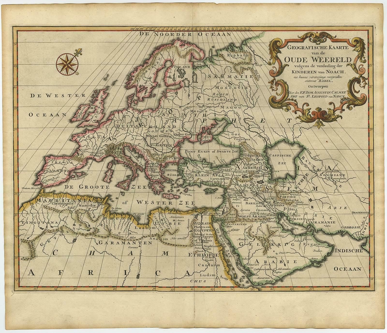 Ancient World Map Of Europe, Asia & Northern Africa With Ancient Names, 1725 photo furniture