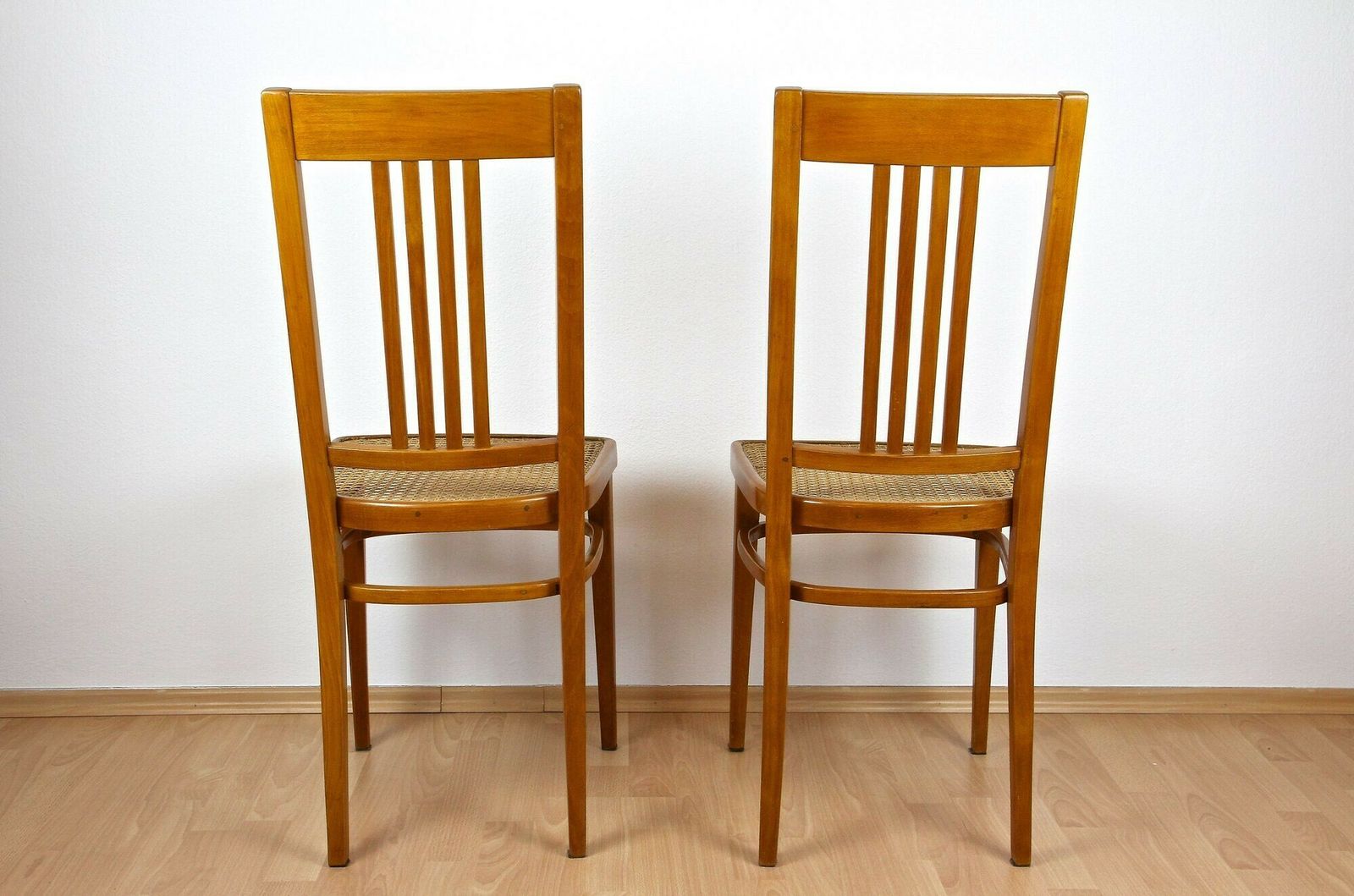 Pair Of Art Nouveau Bentwood Chairs By J&J Kohn, Austria Circa 1910 photo vintage