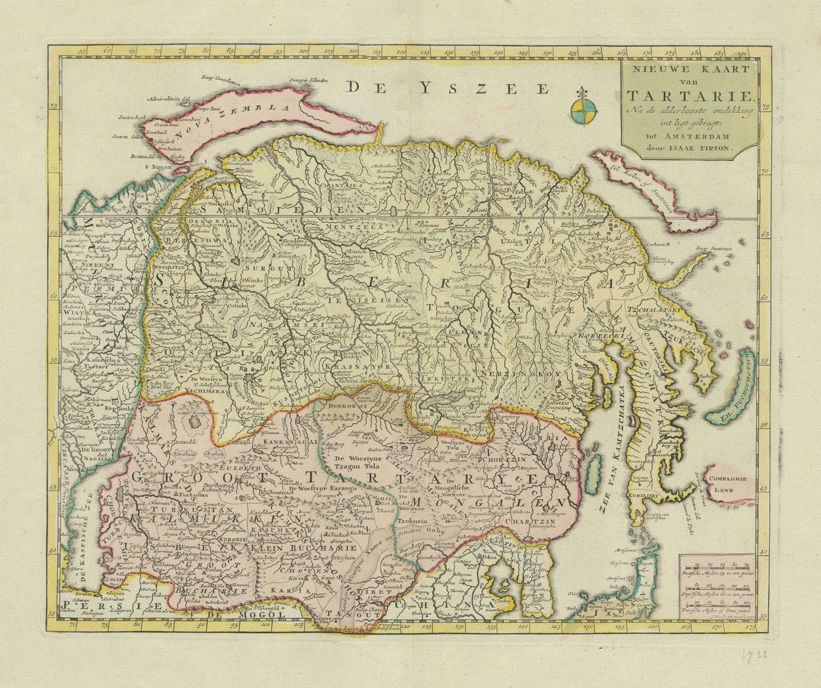 Antique Map Op Siberia And Chinese Tartary With Original Hand Coloring photo for sale