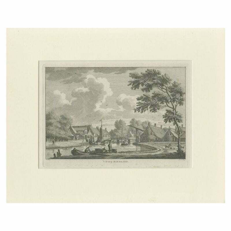 Antique Print Of The Village Of Birdaard Fryslan The Netherlands C 1790