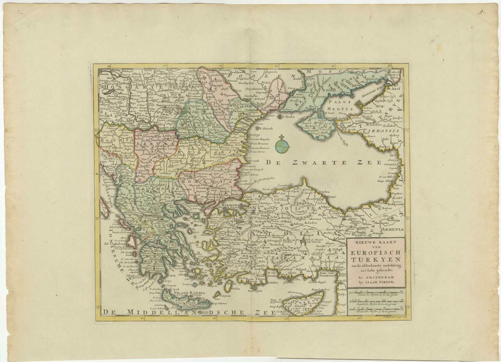 Antique Map Of Greece, Turkey And Surroundings With Original Coloring photo furniture