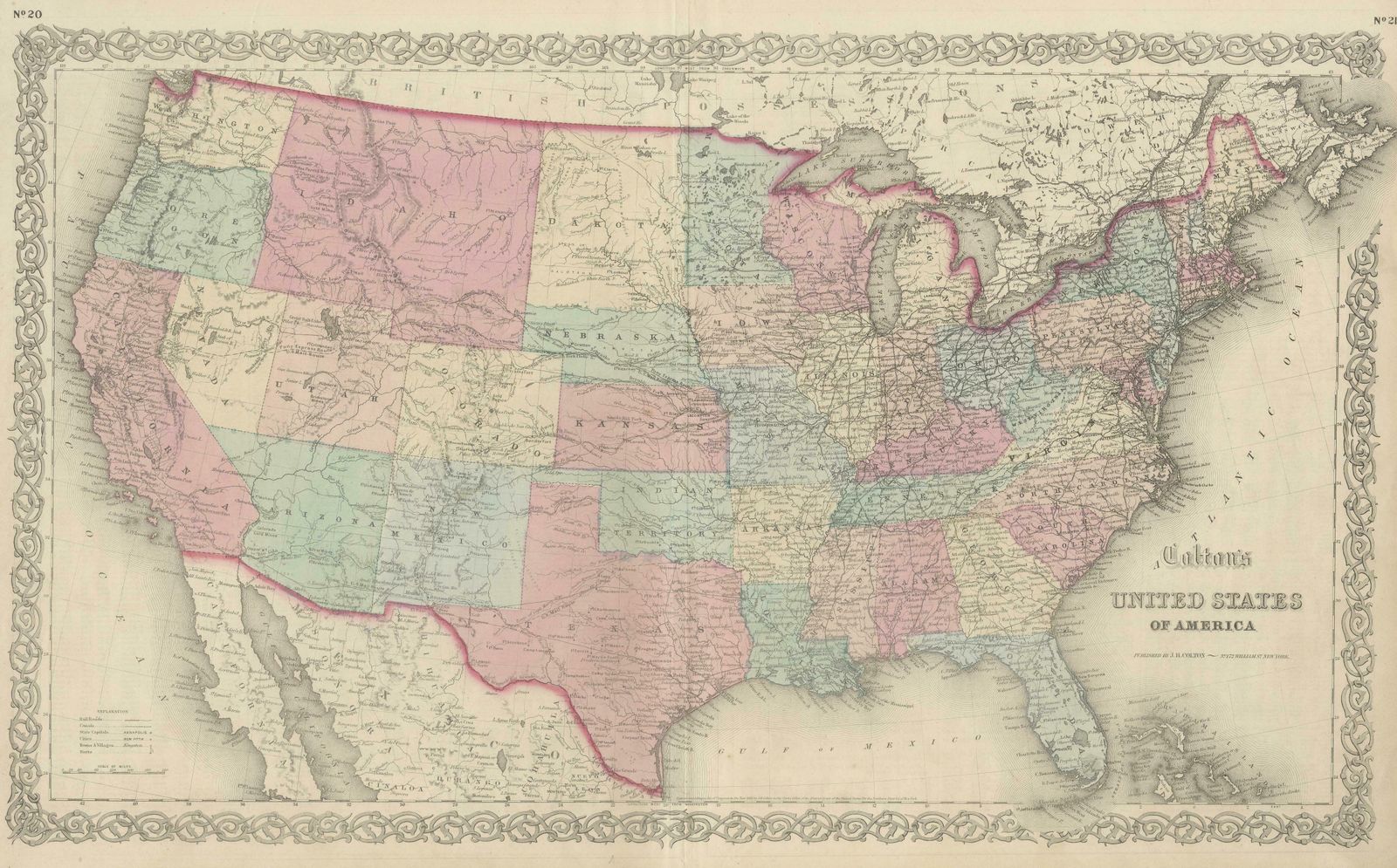 Antique Map Colton's United States Of America photo for sale