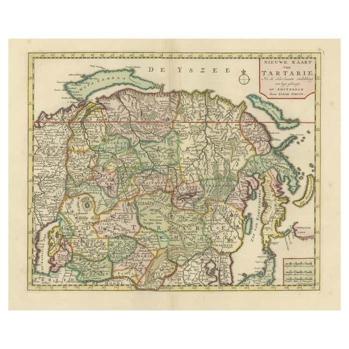 Antique Map Of Northern Asia, With Russia, Korea And Northern Japan