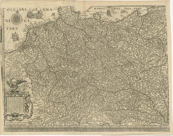 Antique Map Of The German Empire With Decorative Title Cartouche photo furniture