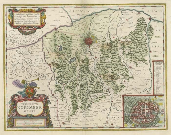 Map Centered On Nuremberg, Germany photo for sale
