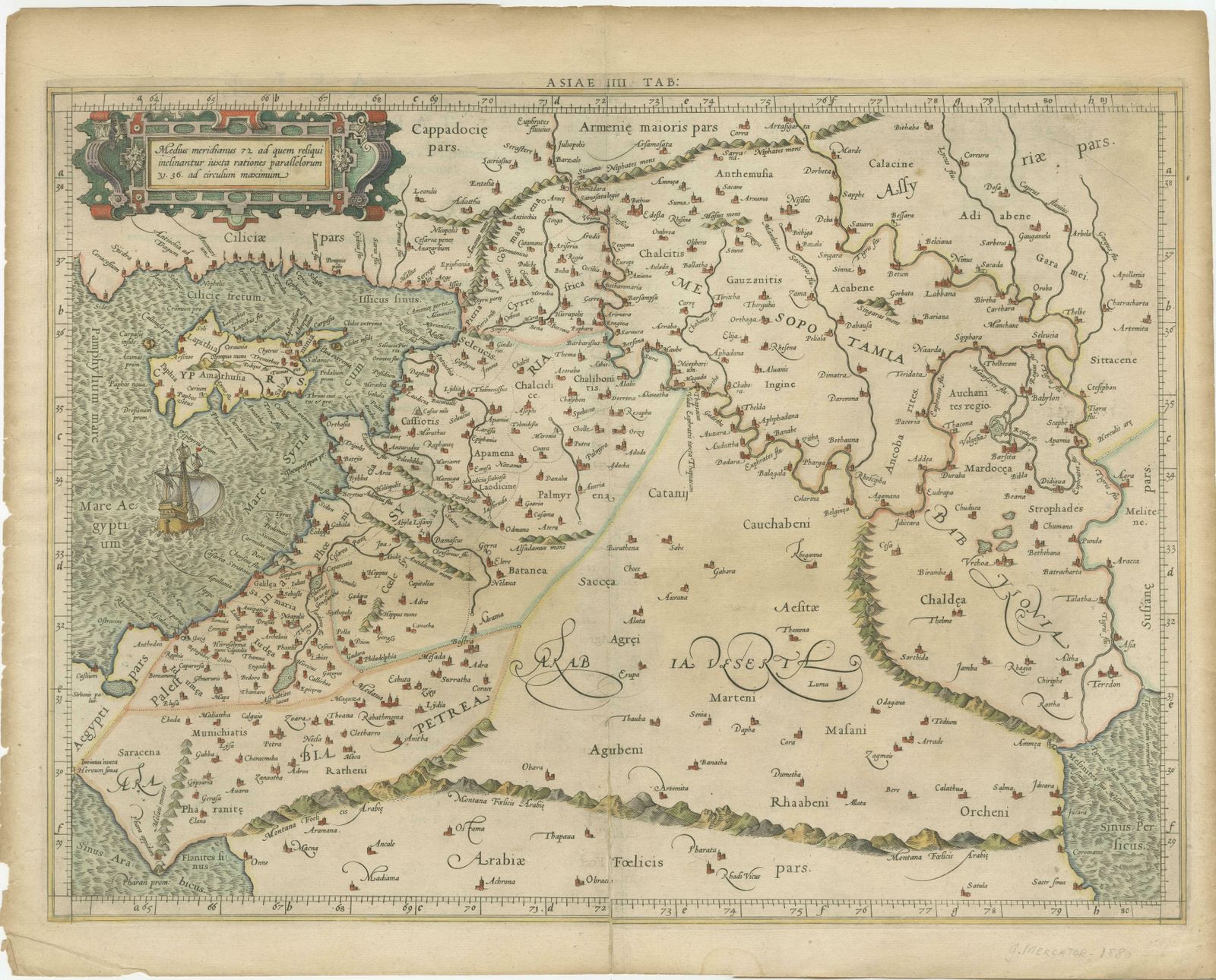 Mercator's Ptolemaic Map Of The Holy Land, Cyprus And Syria photo furniture