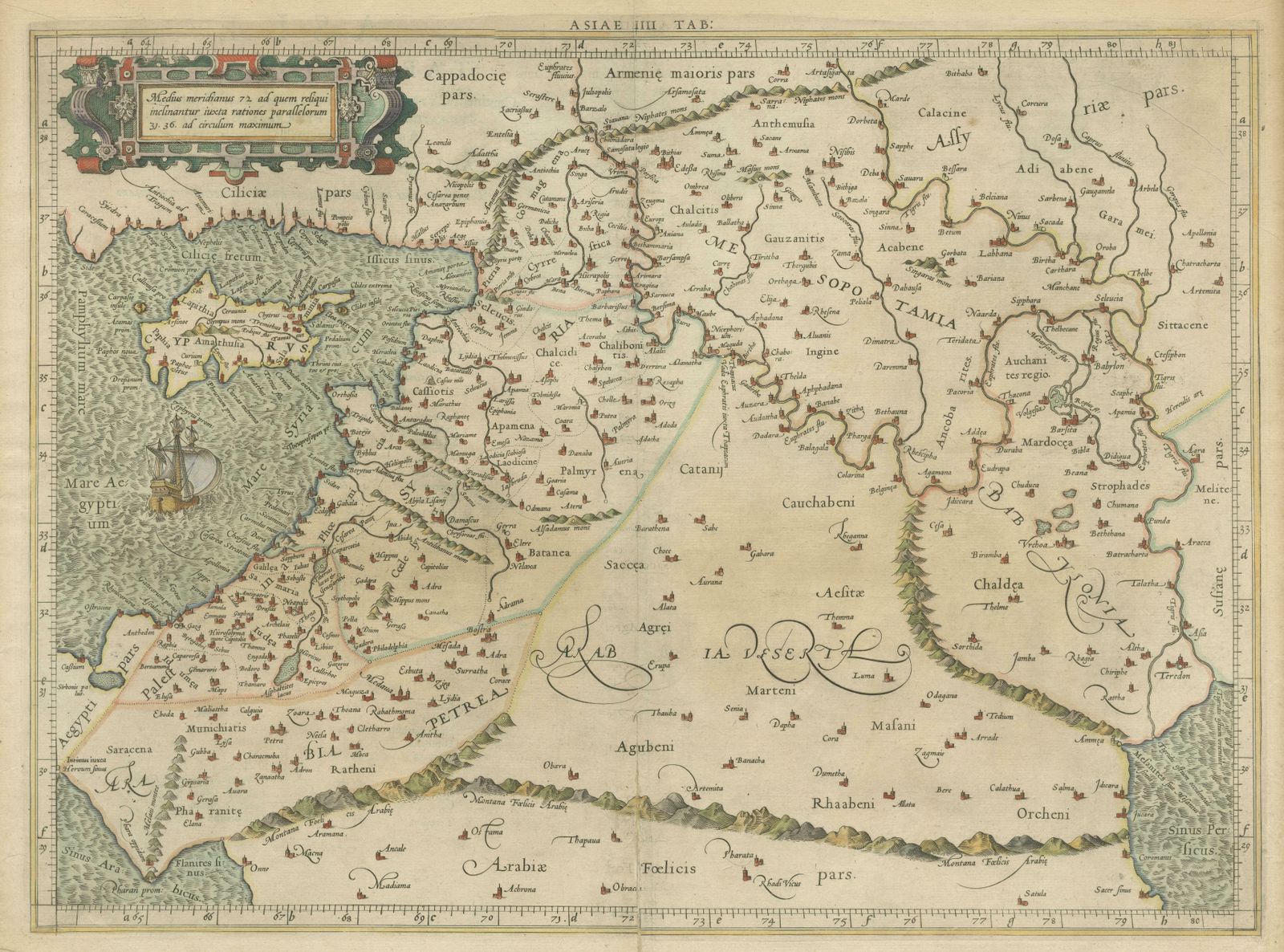 Mercator's Ptolemaic Map Of The Holy Land, Cyprus And Syria photo for sale