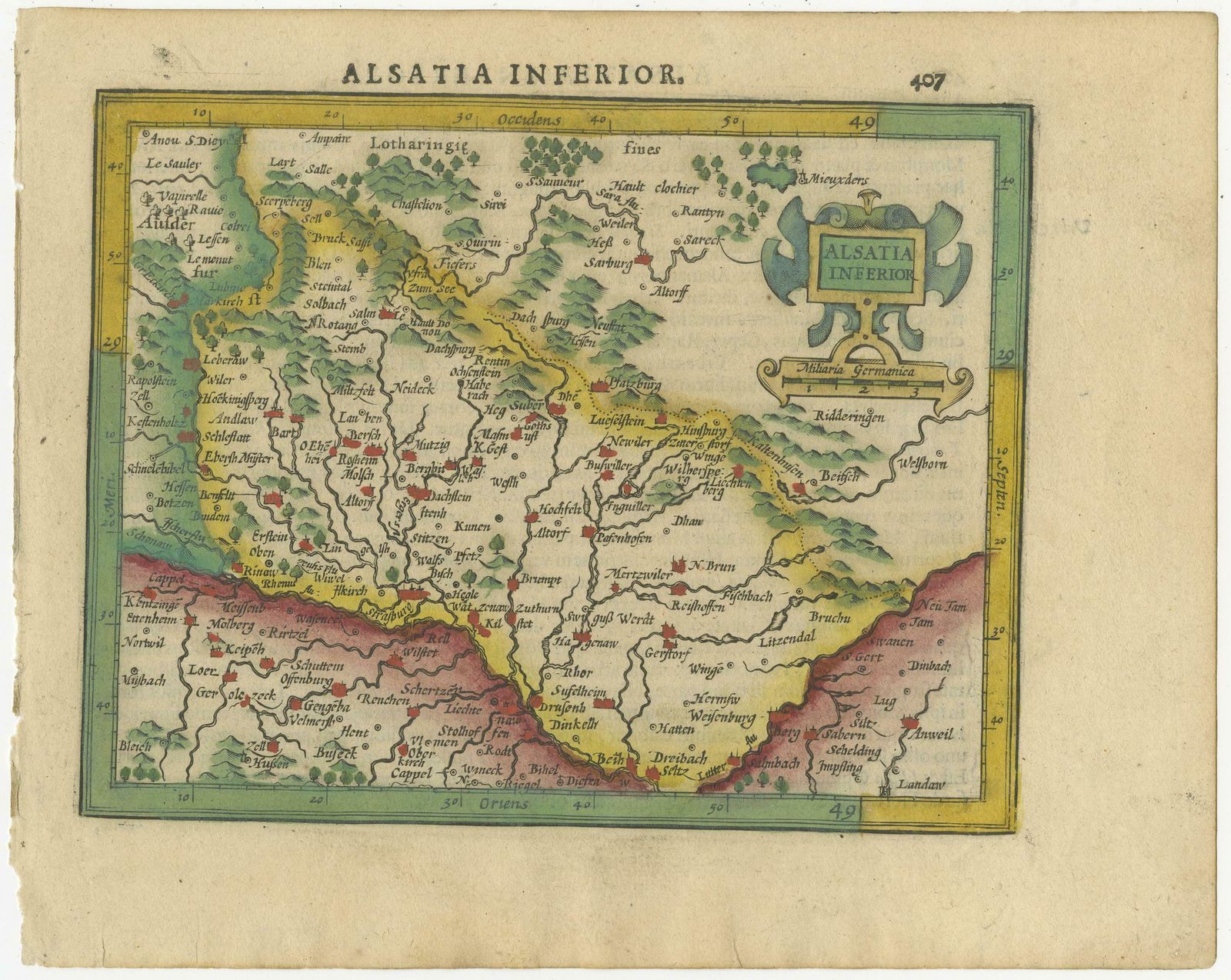Small Original Antique Map Of The Lower Alsace Region, Germany photo furniture