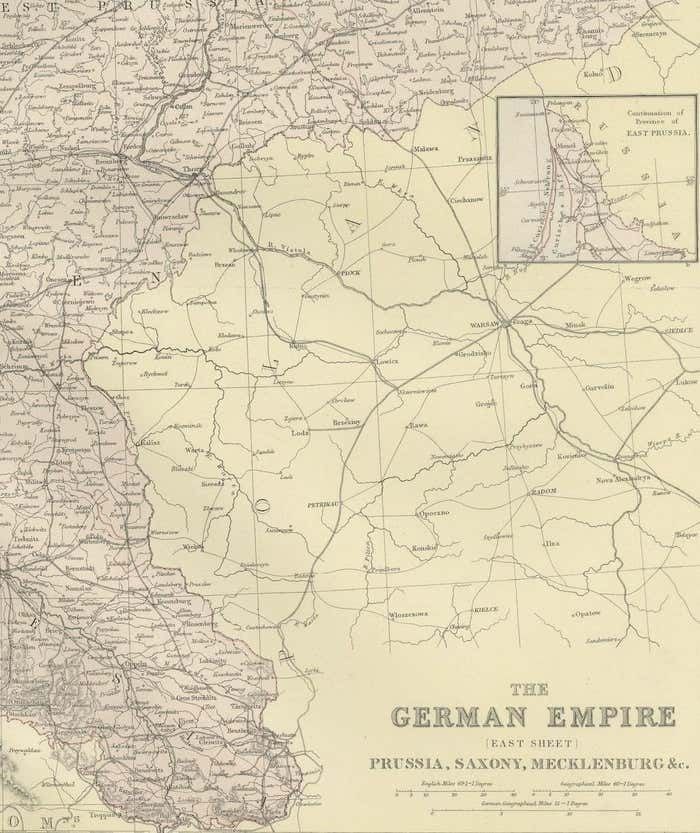 Antique Map Of The German Empire (East Sheet), 1882 photo Art