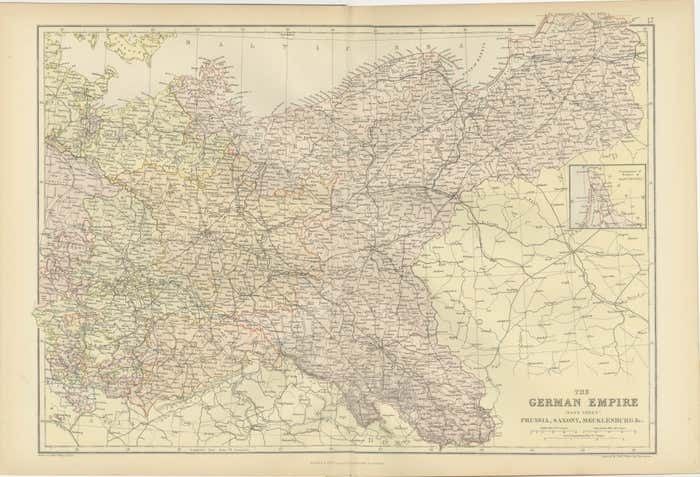 Antique Map Of The German Empire (East Sheet), 1882 photo 209.0