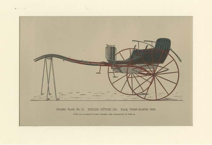 Antique Print Of A Two Wheeled Cart photo for sale