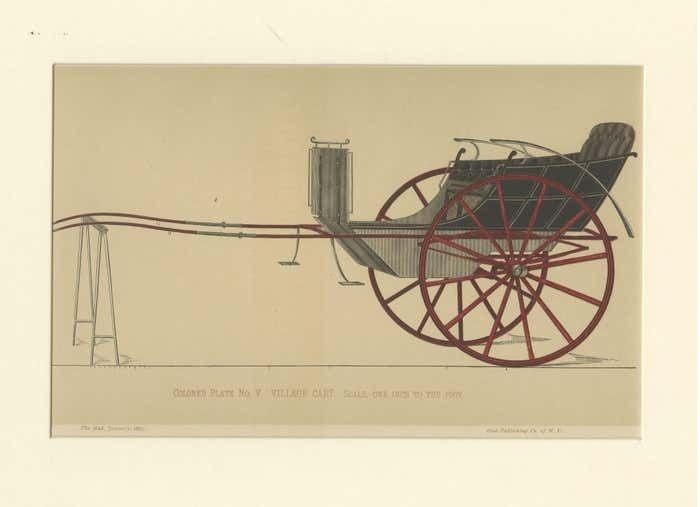 Antique Print Of A Village Cart photo for sale