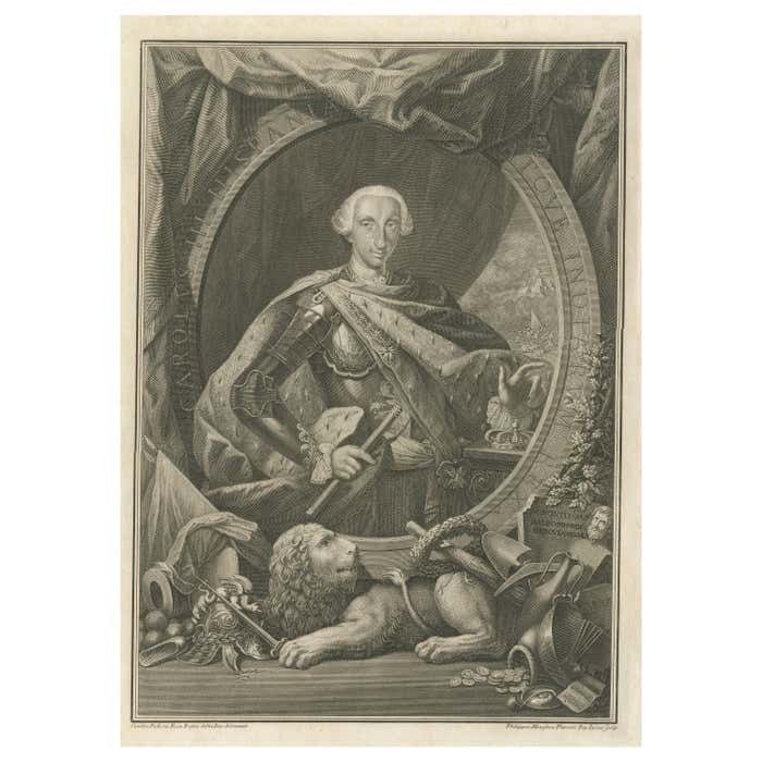 Antique Portrait Of Charles III Of Spain