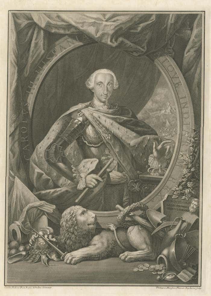 Antique Portrait Of Charles III Of Spain photo for sale