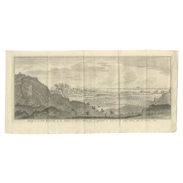 Antique Print Of The City Of Haarlem, The Netherlands, By Tirion, 1750