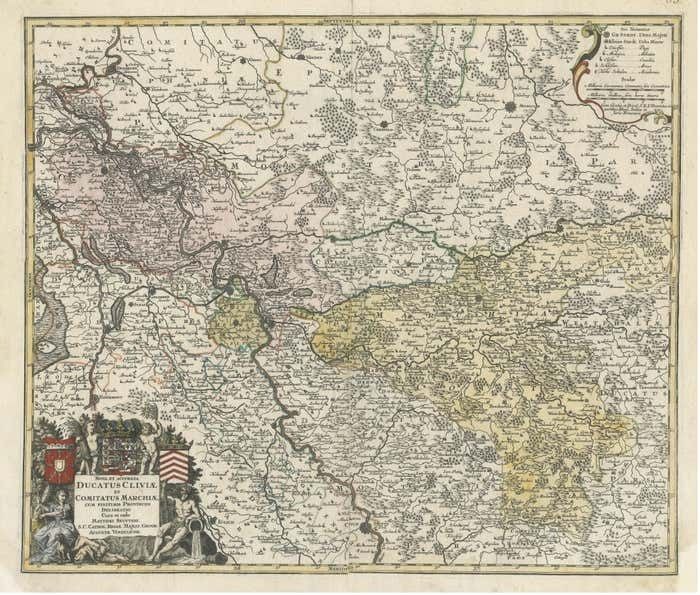 Antique Map Of Present Day North Rhine Westphalia, Germany photo for sale