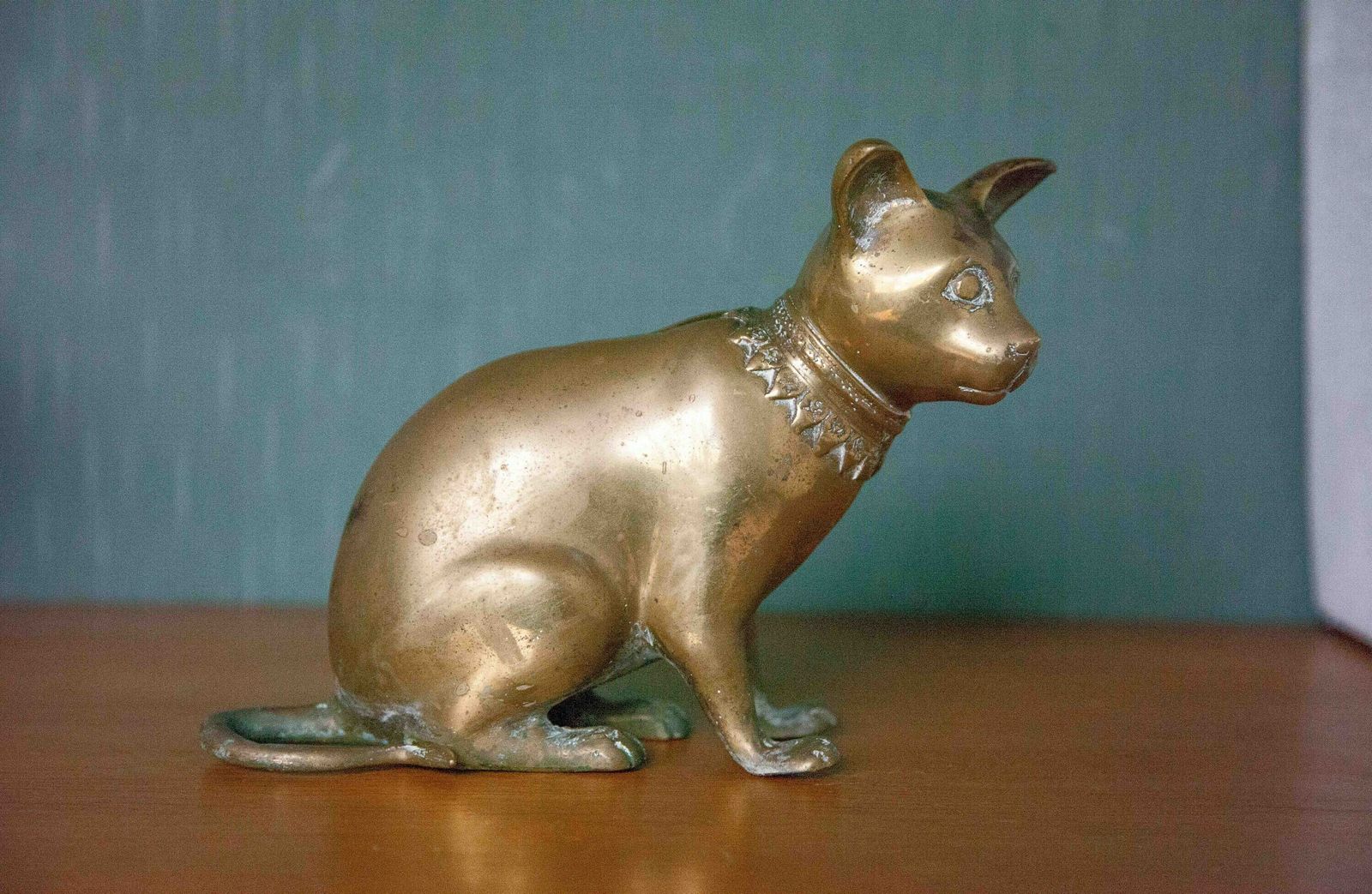 Vintage Statue, Egyptian Cat Statue, Large Bronze Cat, Bronze Cat, Collection, Egyptian Cat photo for sale